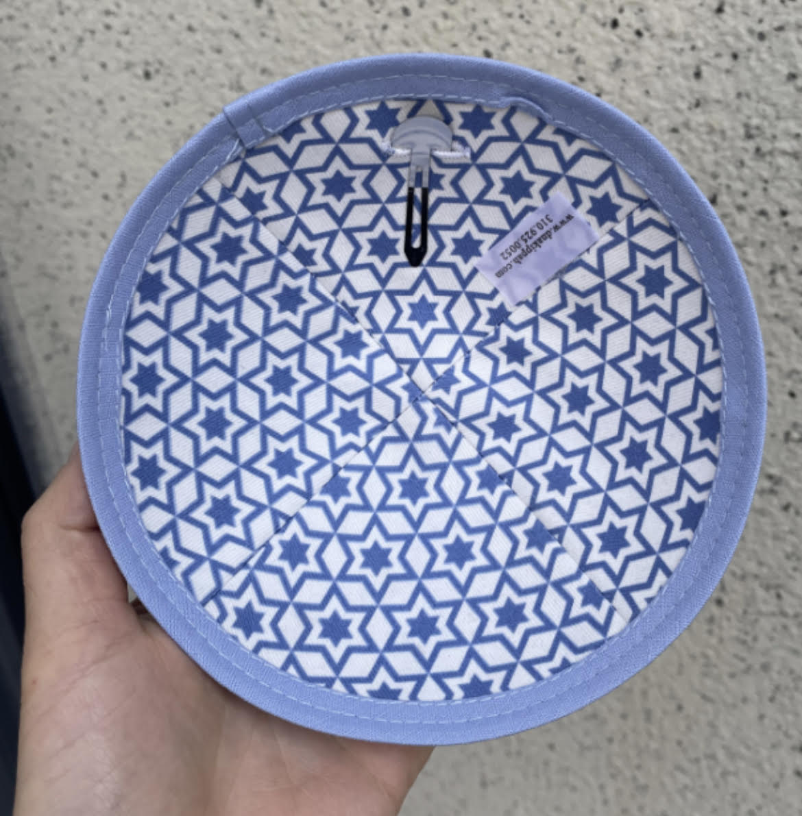 Light Blue Kippa Israel Strong inside